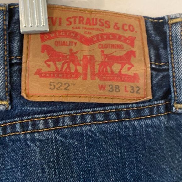 Rare Mens Levis 522 Blue Denim Wash - Picture 6 of 10